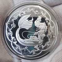 Серебряная монета Русалка, Самоа, 2022. Тираж 15 000