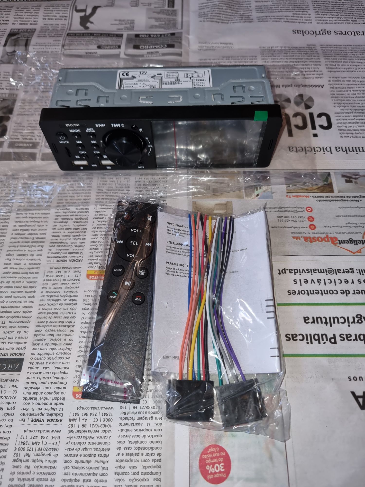 Auto radio 1 din / 2 din com Bluetooth Usb para som carro jipe (NOVO)
