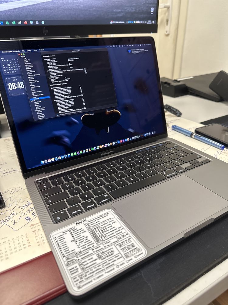 MacBook Pro M1 8/256GB Touchbar ładowarki huby Magic mouse pudełko 52