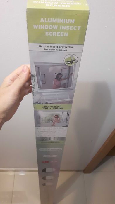 SUPER OFERTA!!  Moskitiera z ramą aluminiową biała 130x150cm