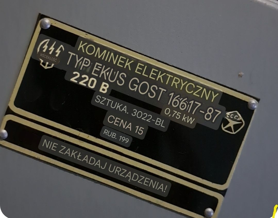 Grzejnik kominek elektryczny cccp ruski