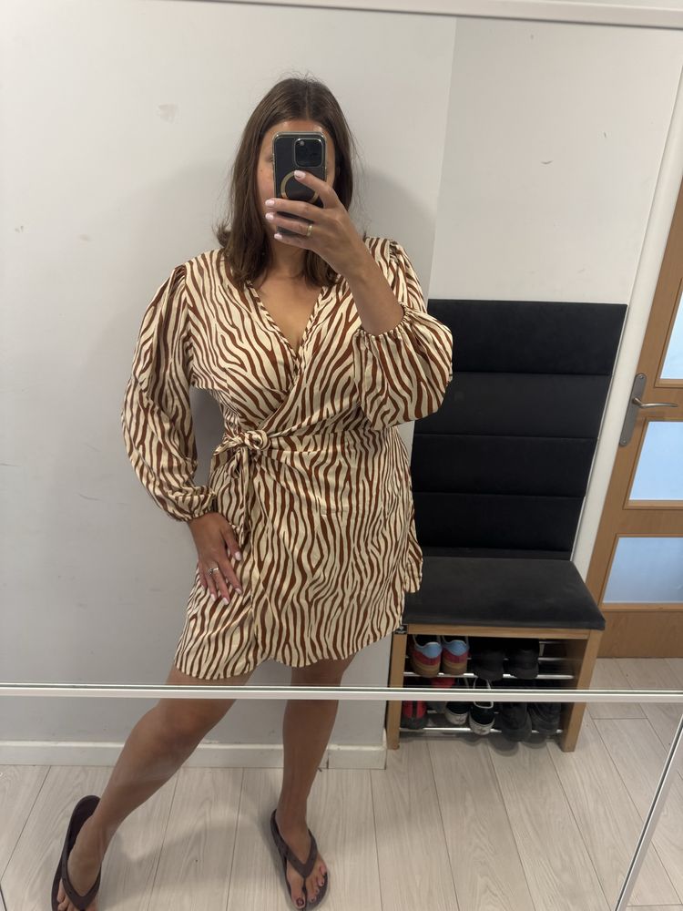 Shein Curve 3XL wiązana kopertowa sukienka