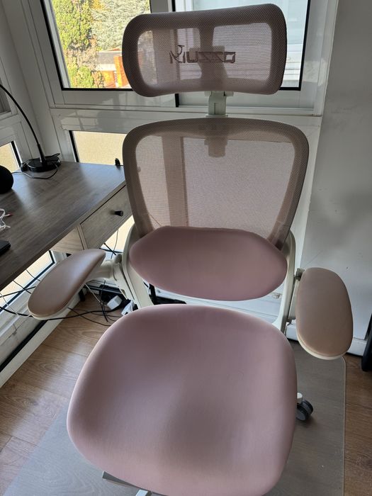 Cadeira ergonômica escritorio rosa