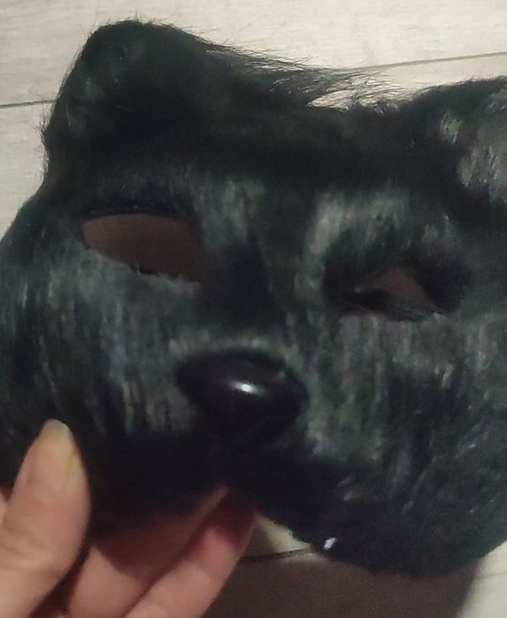 Чорний набір котика маска вушка хвіст лапки кота квадробінг гольфи вуш