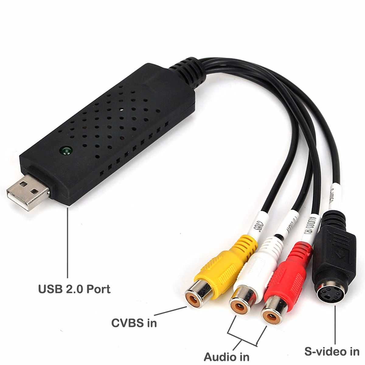 Conversor de Video / Placa Captura VHS / CCTV / RCA para USB 2.0