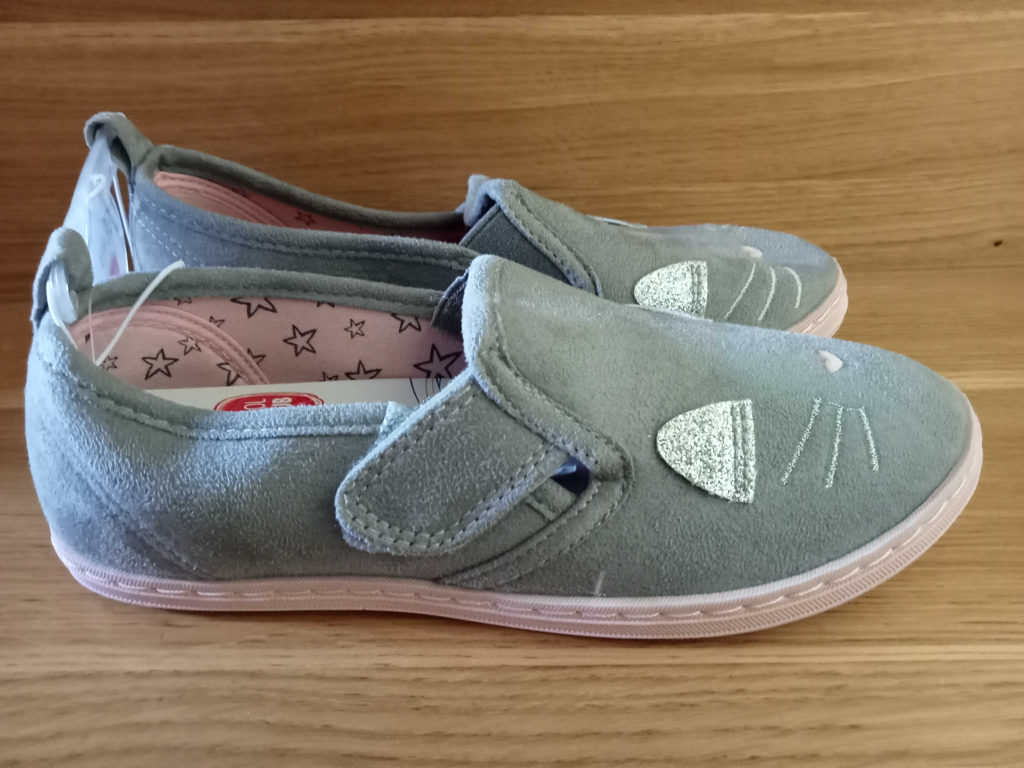 Nowe 33 Smyk Kotki tenisówki slip on buty dla dziewczynki