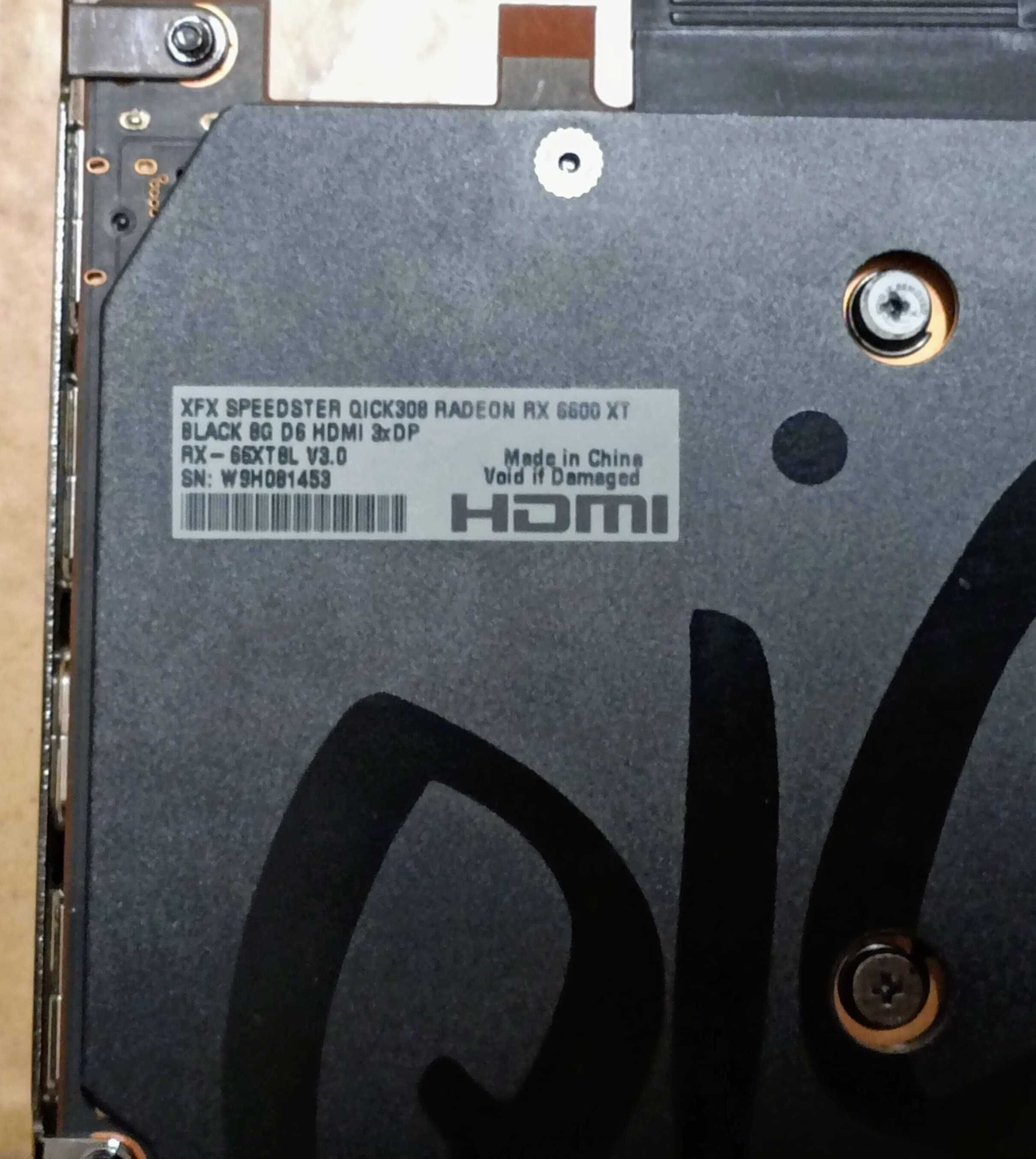 PEÇAS - Placa Gráfica XFX QICK 308 RX 6600 XT 8GB GDDR6