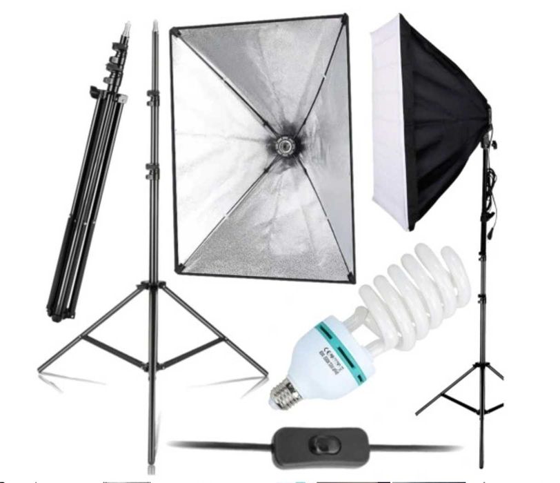 Lampa Studyjna Softbox Statyw Składany Zestaw