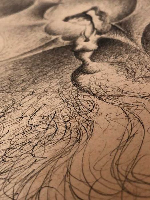 Desenho Tinta da China Vintage Jorge Marcel