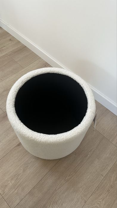 Nowa pufa pepco biała kremowa boucle