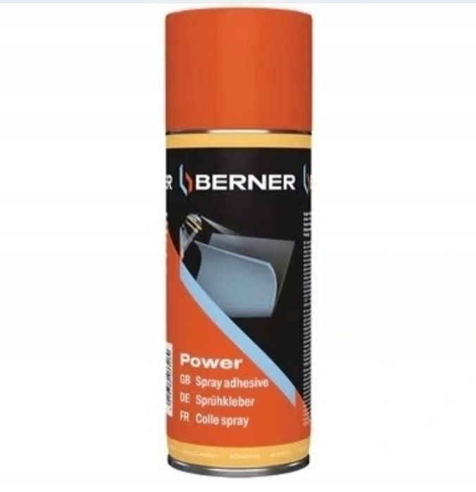 Klej kauczukowy w aerozolu 400ML BERNER natryskowy spray kauczuk mocny