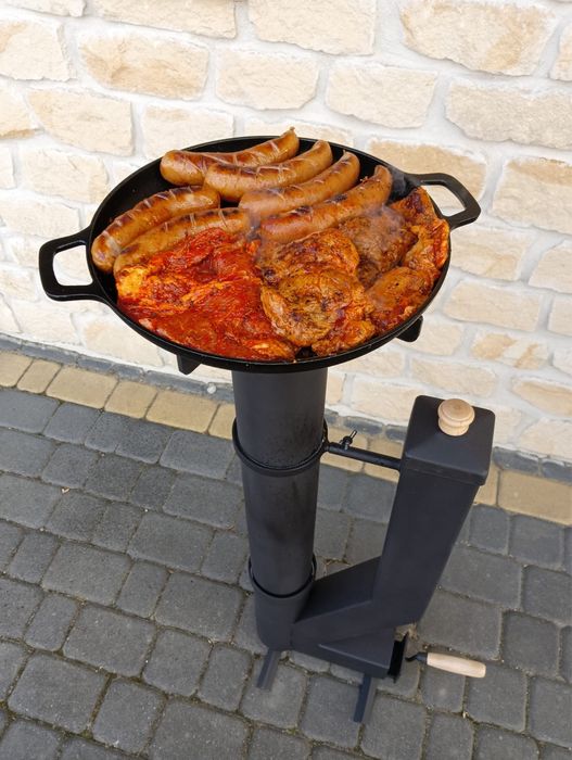 2w1 GRILL & Parasol grzewczy/ Pochodnia/ Lampa/ Ogrzewacz na pellet