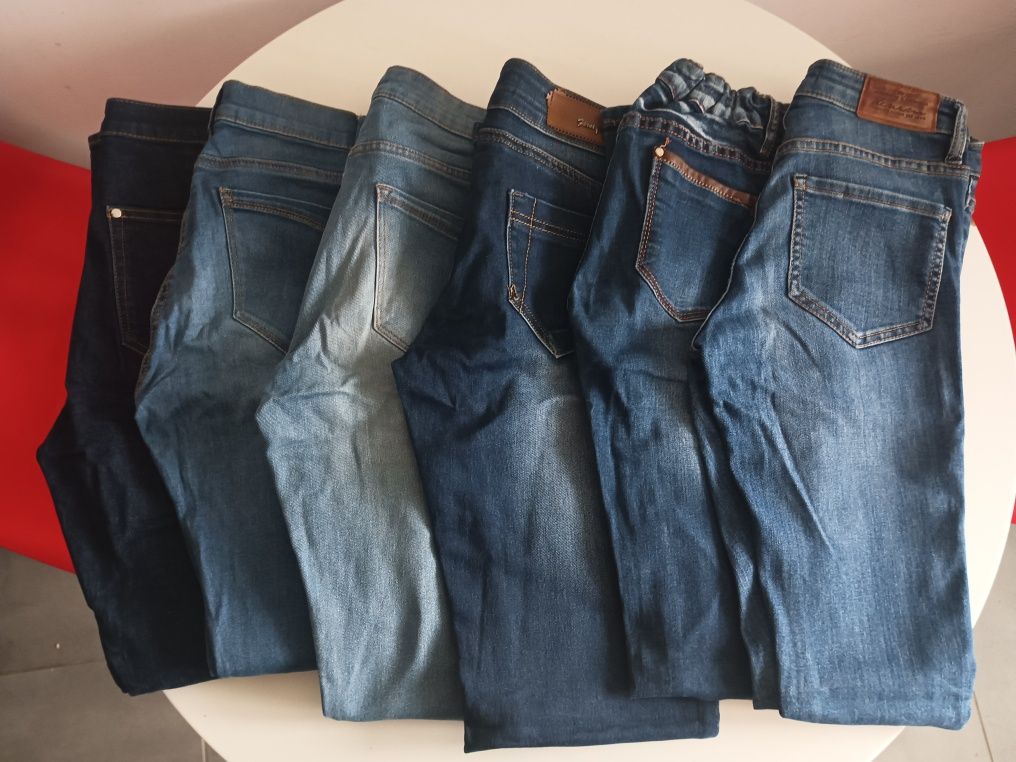 Paczka 6 spodni zestaw jeansów 34/36 XS/S