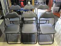Haku Möbel 4 krzeseł składanych wyściełane oparcie czarny krzesło