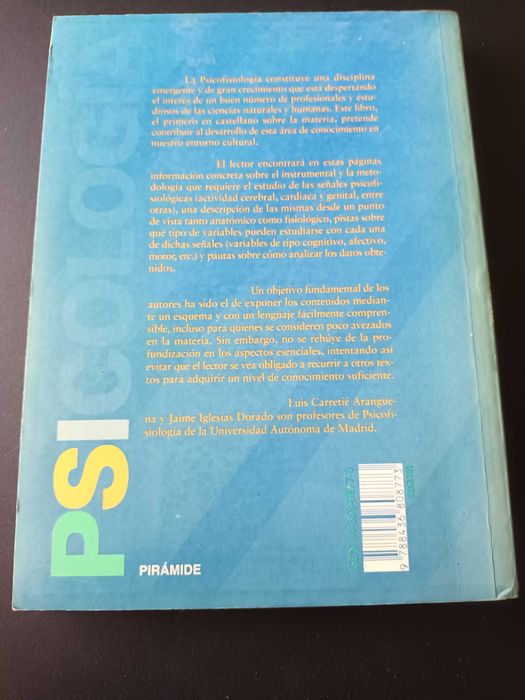 "Psicofisiología - Fundamentos Metodológicos" L. Arangüena e J. Dorado