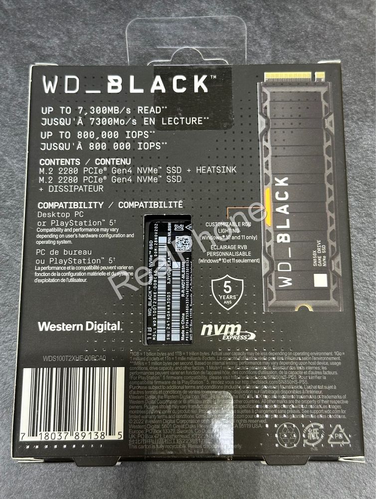 SSD WD Black SN850X 1 TB