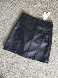 Nowa skórzana spódnica Topshop 36 s czarna krótka mini