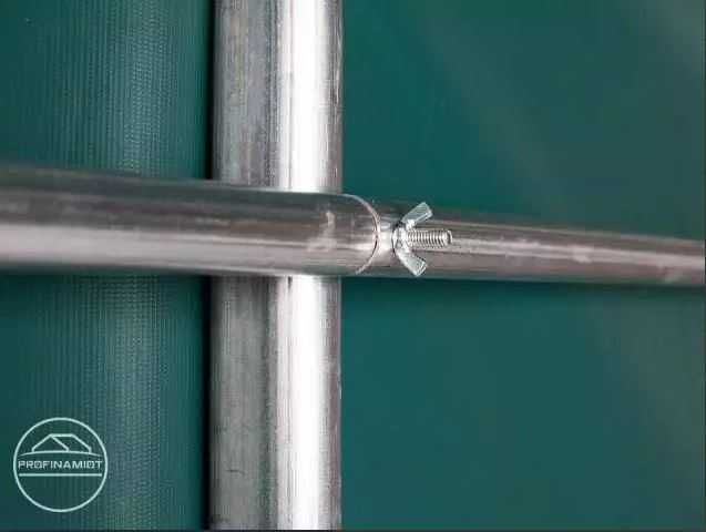 3,3x7,2m Namiot garażowy - 2m brama, PVC, ciemnozielony z statyką