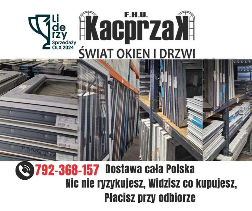 OKNO KacprzaK 70X140 OKNA PCV NOWE Okno białe RU Lider Okien OLX