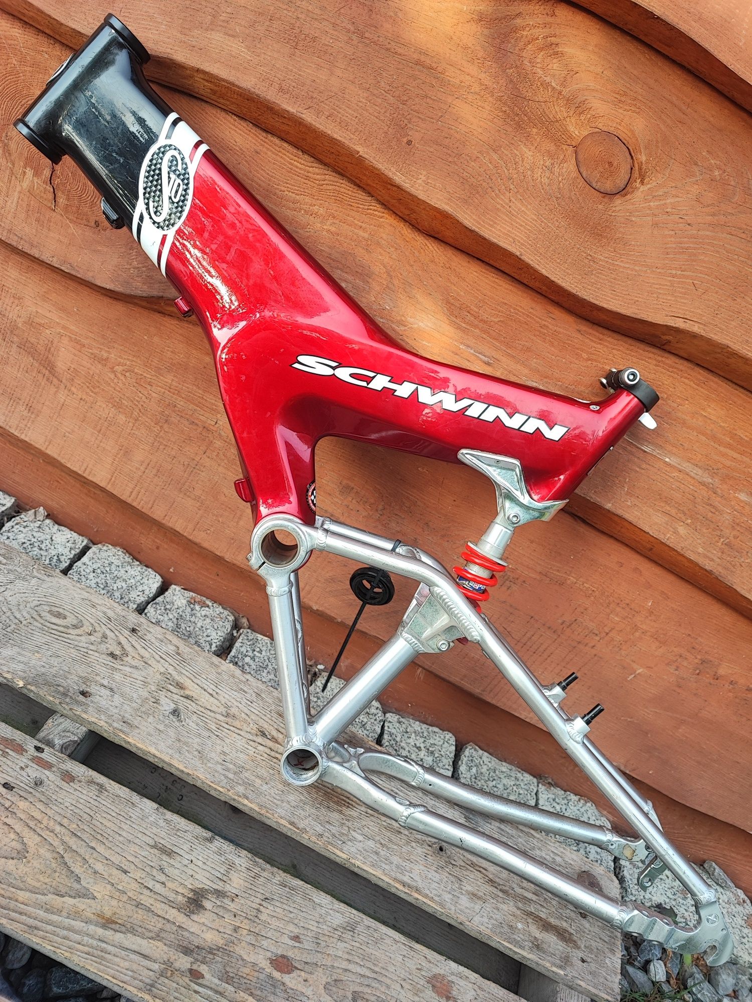 Rama rowerowa full Schwinn S10 Carbon alu 26 Retro MTB Rock Shox