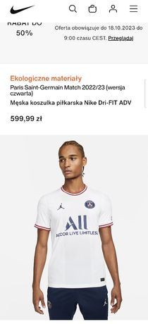 Koszulka piłkarska Nike Jordan Paris Saint-Germain 2022/23 Okazja!