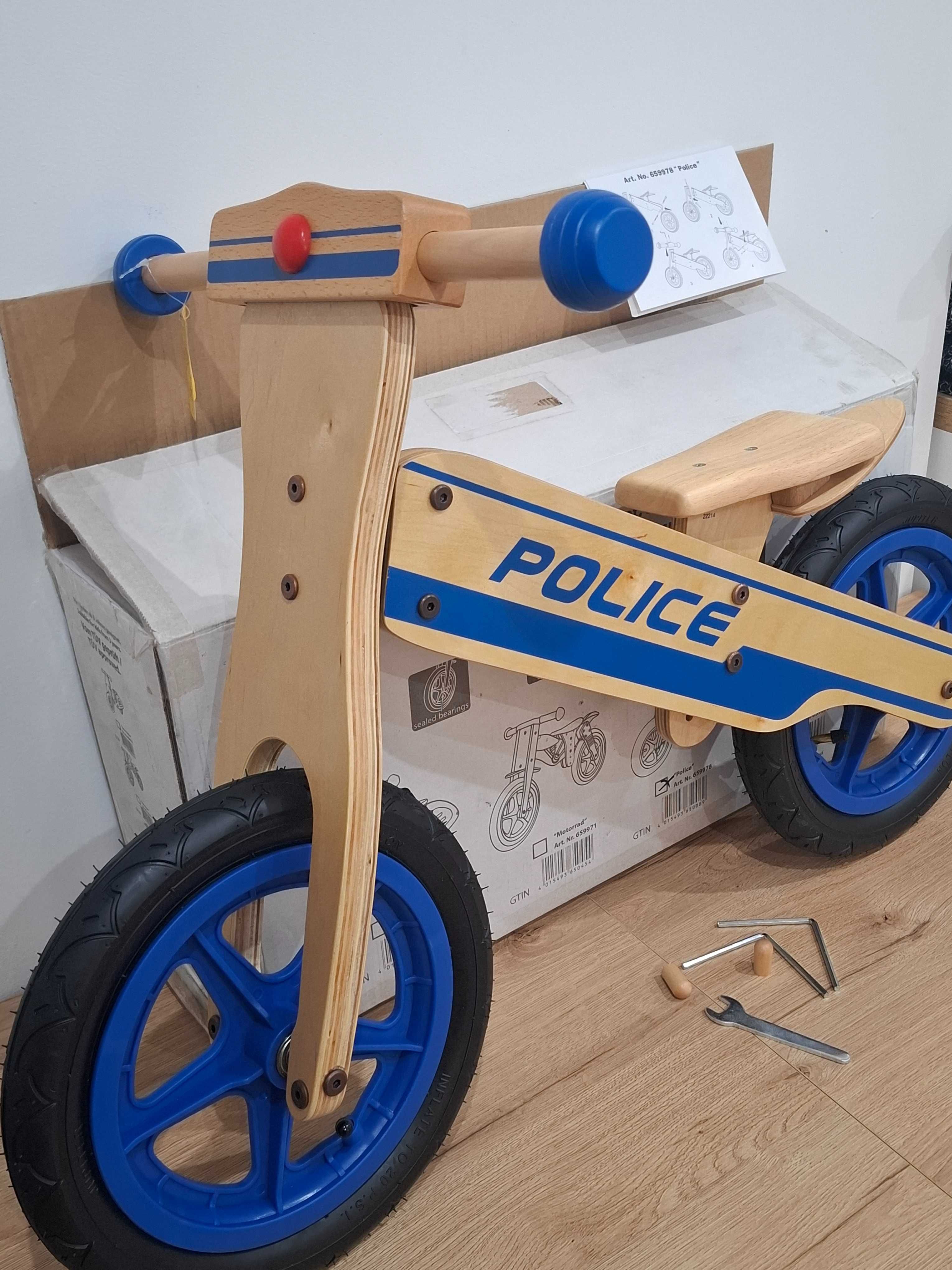 Drewniany rowerek biegowy „Police” 3-5 lat