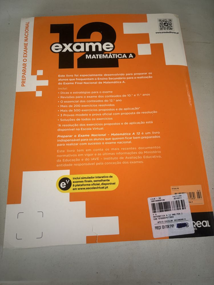12 ano Exame Matemática A -2025