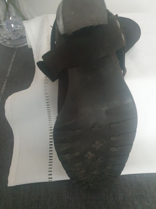 Botki Kozaki Skóra Zamsz 39 Brąz