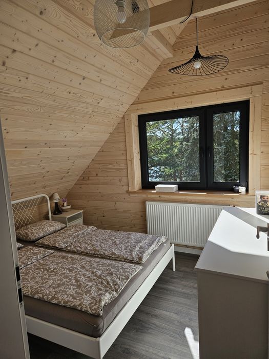 Domek letniskowy całoroczny z linią brzegową, Mazury ,  z bala, nowy.