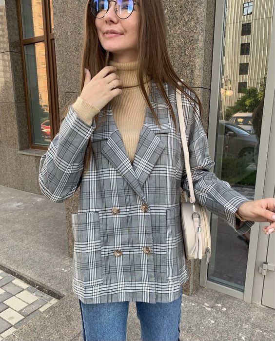 Піджак у клітинку over size