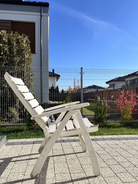 Drewniane fotele ogrodowe składane Herlag – 2 sztuki, kolor biały