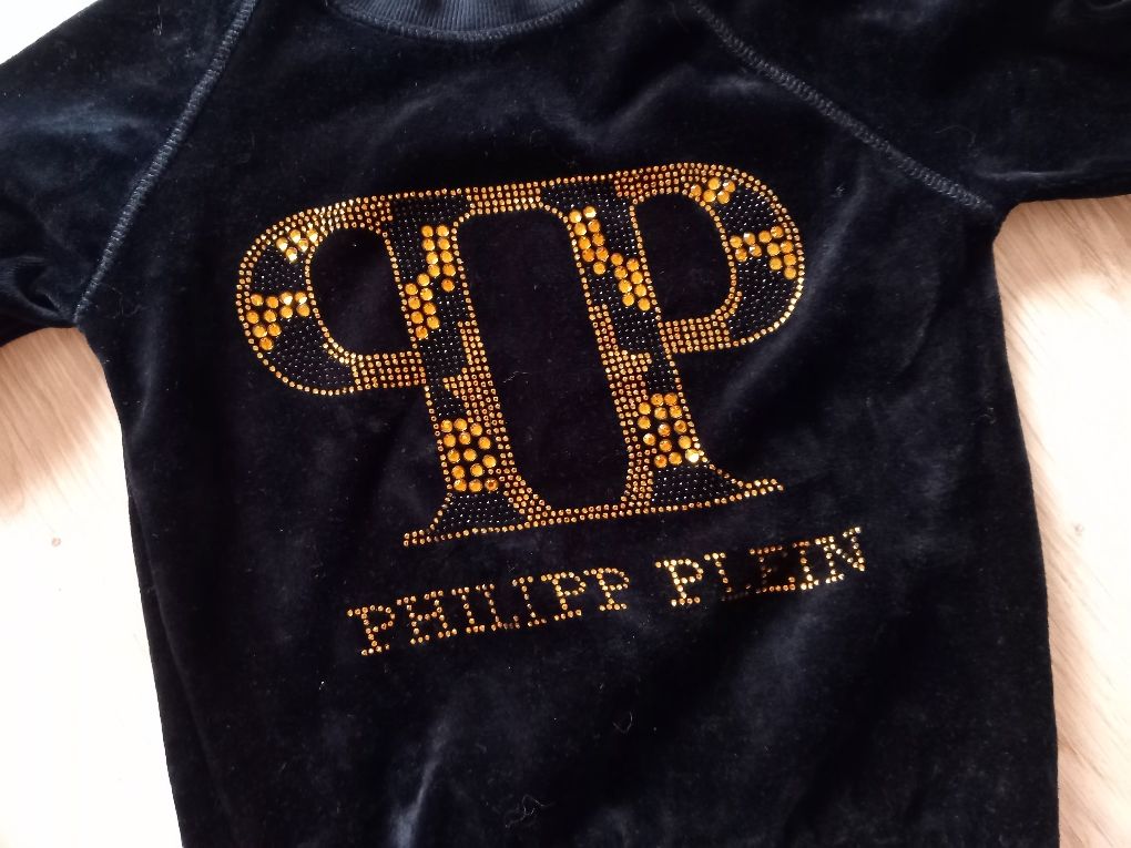 Philipp Plein bluza welurowa na dziewczynkę 116cm