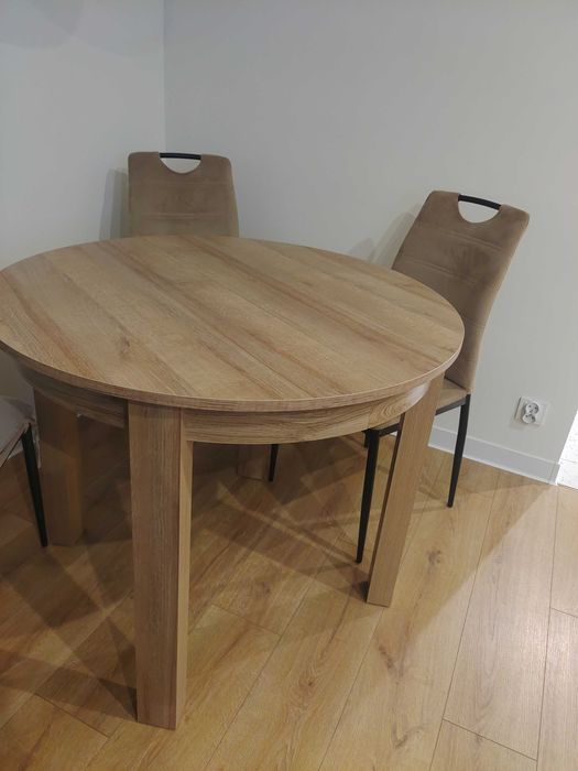 Stół 90 cm, okrągły rozkładany