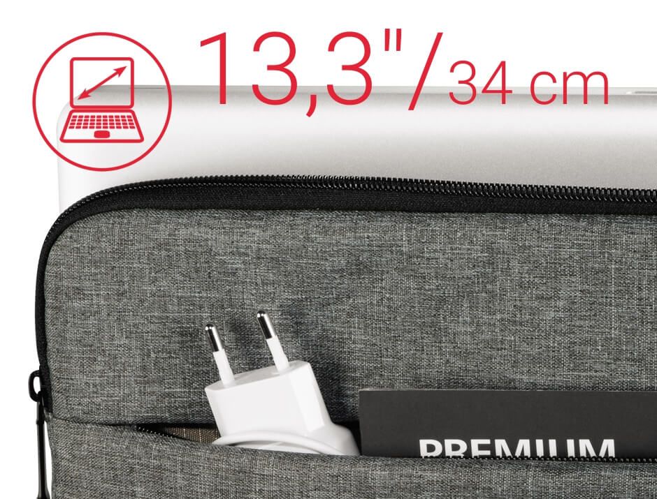 Etui do laptopa TERRA 13.3" szare, zamek, odporne na wilgoć OUTLET