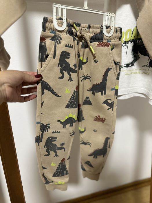 Набір з діно, динозаврики, утеплений костюм, реглан з динозавром 104