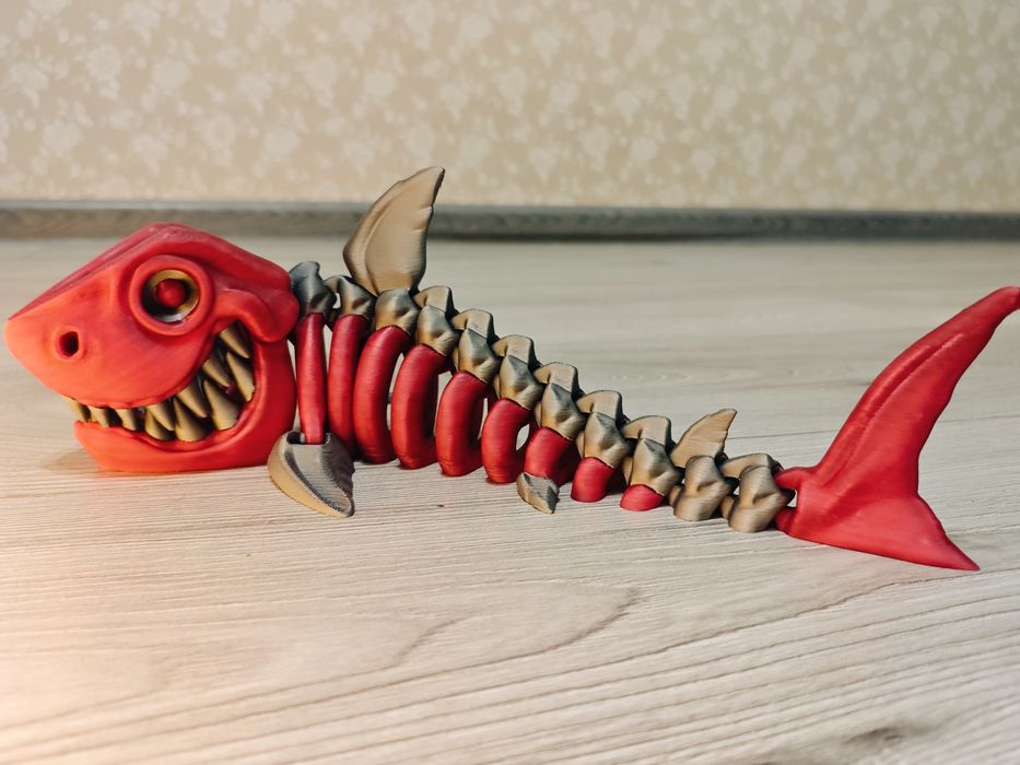 Іграшка Акула Скелет Декор Подарунок Декор Червоний Рухома Фігурка