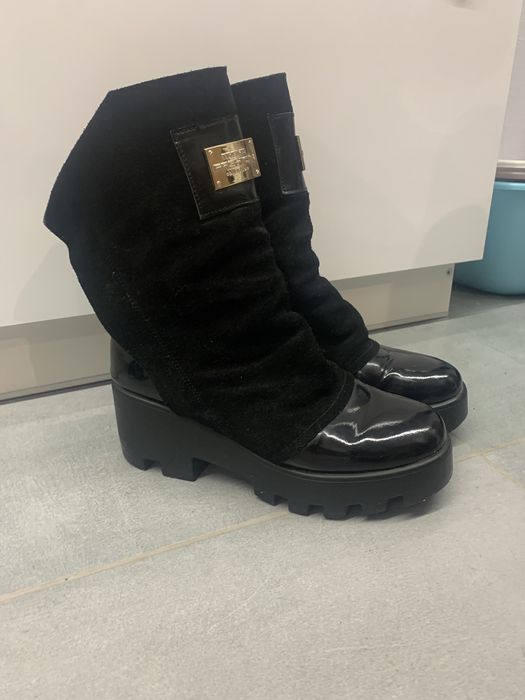 Шкіряні ботінки тракторна замш шкіра демі