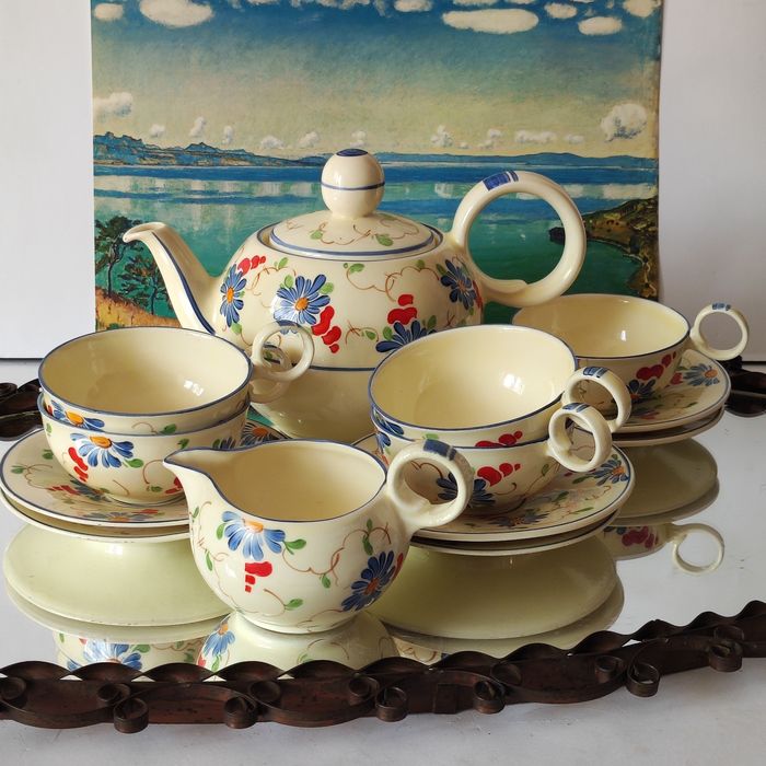 Piękny serwis do herbaty art deco Madelon Ditmar Urnach kolekcje
