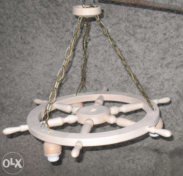 Lampa na podstawie koła sterowego Koło drewniane wysyłka gratis