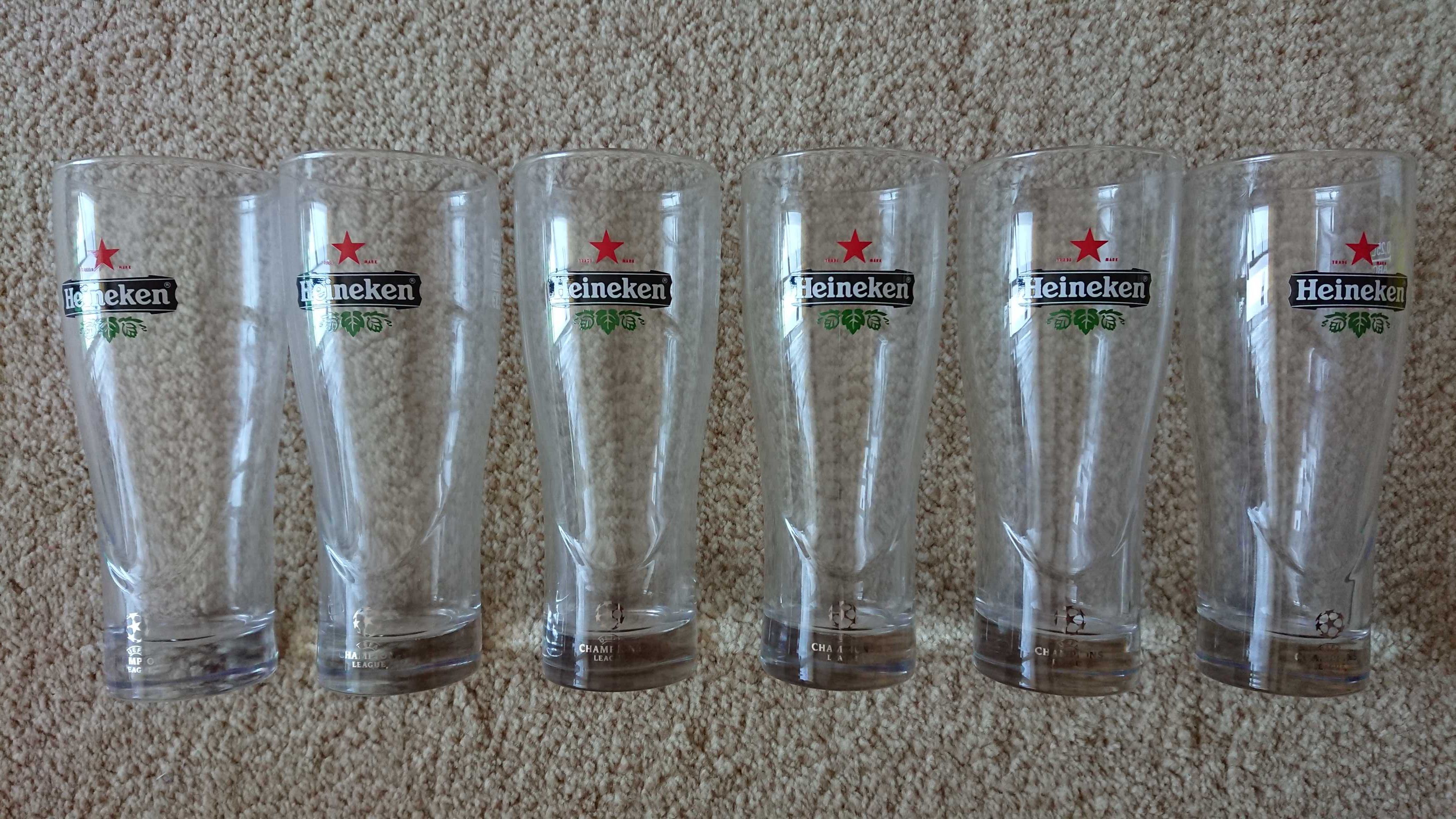 Szklanki do piwa Heineken UEFA Champions League 250ml 6 sztuk