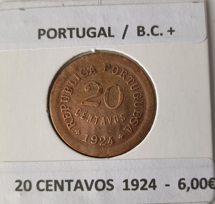 4 Moedas de 20  centavos da primeira República Portuguesa