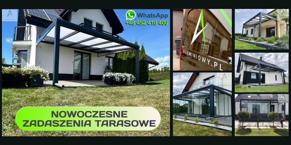 Aluminiowe zadaszenie tarasu ogród zimowy Carport Wiata każdy wymiar