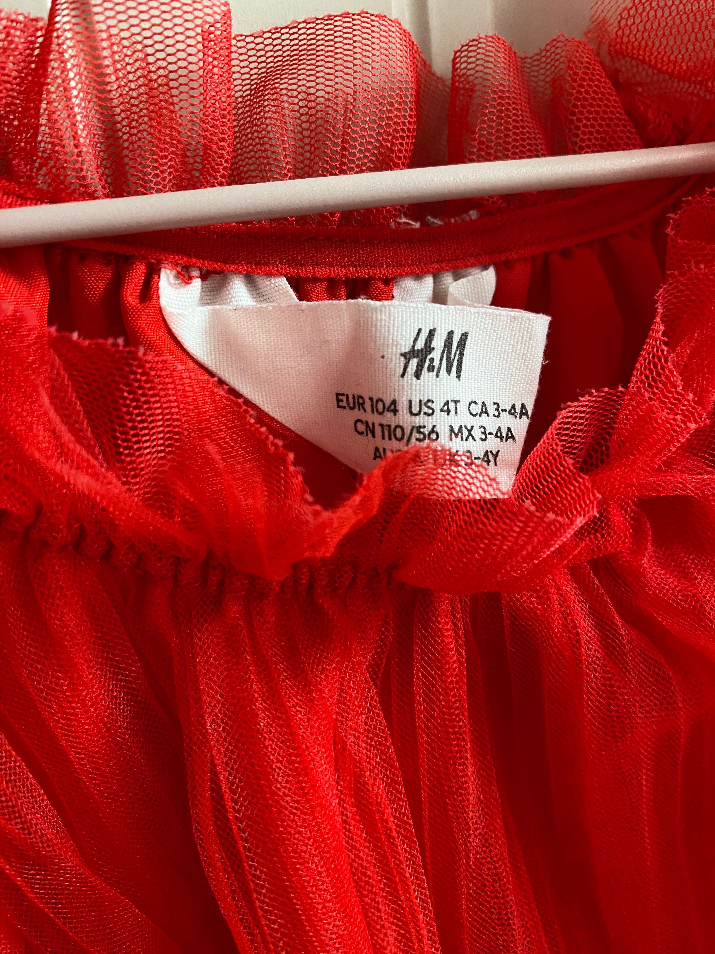 Sukienka tiulowa warstwowa HM rozmiar 104 czerwona