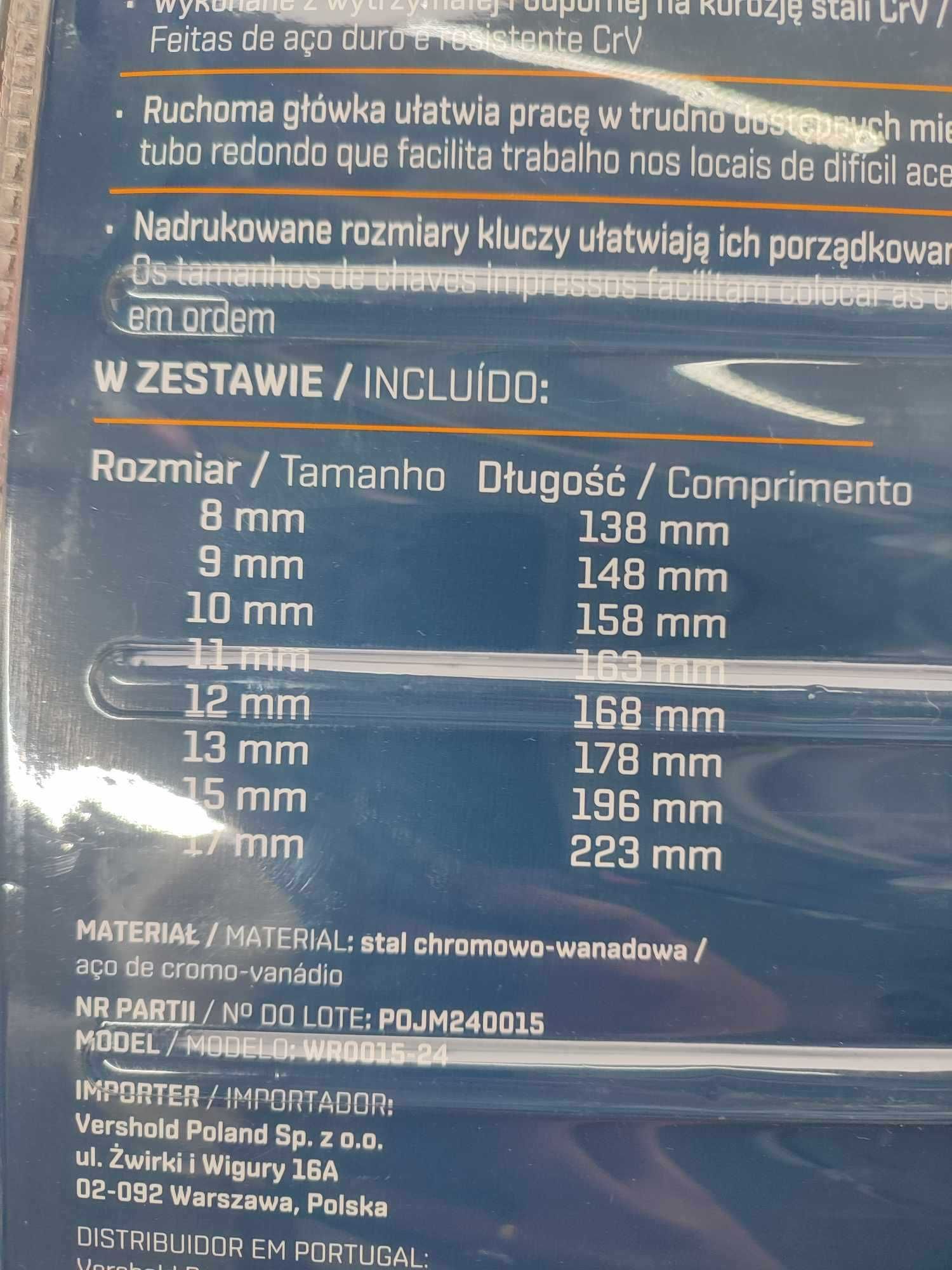 Klucze płasko-nasadowe Niteo Tools 8 sztuk WR0011-23