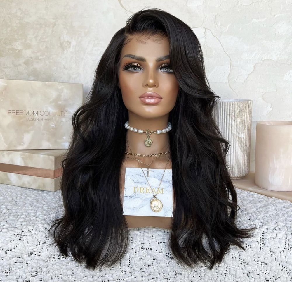 Nowa Naturalna peruka lace front 100% ludzki włos na co dzień