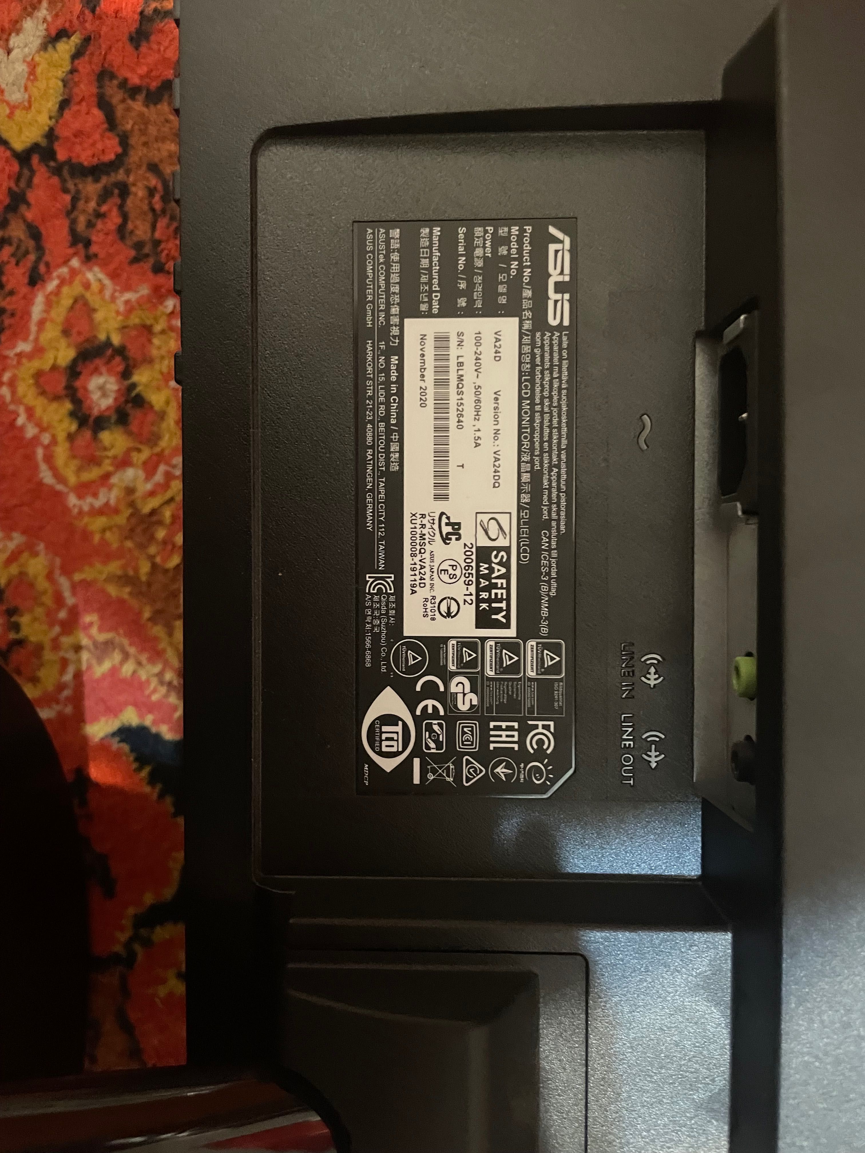монитор  asus va24d (разбита матрица)