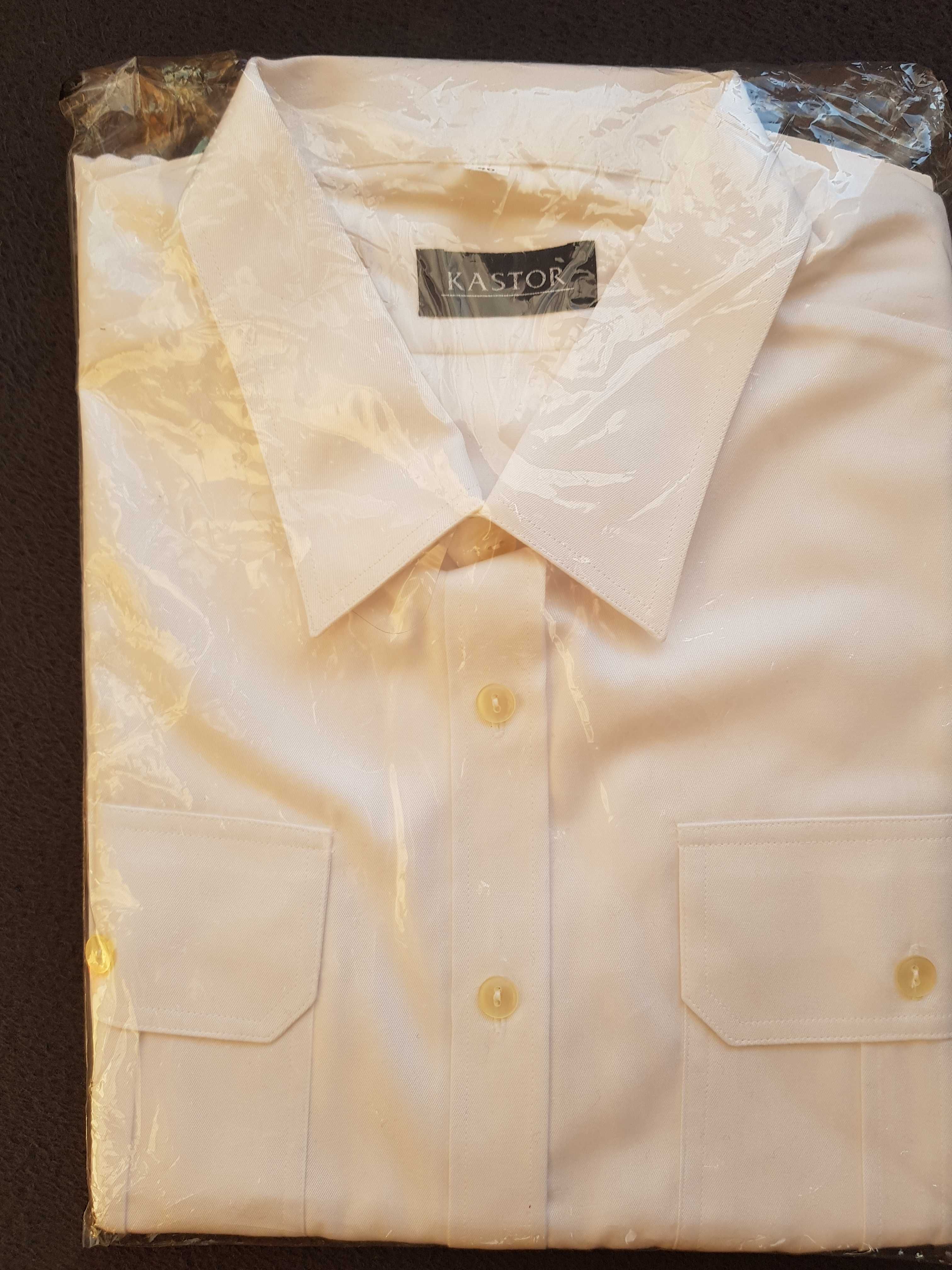 Nowa koszula biała firmy KASTOR krótki rękaw roz. 46 na 180 cm.