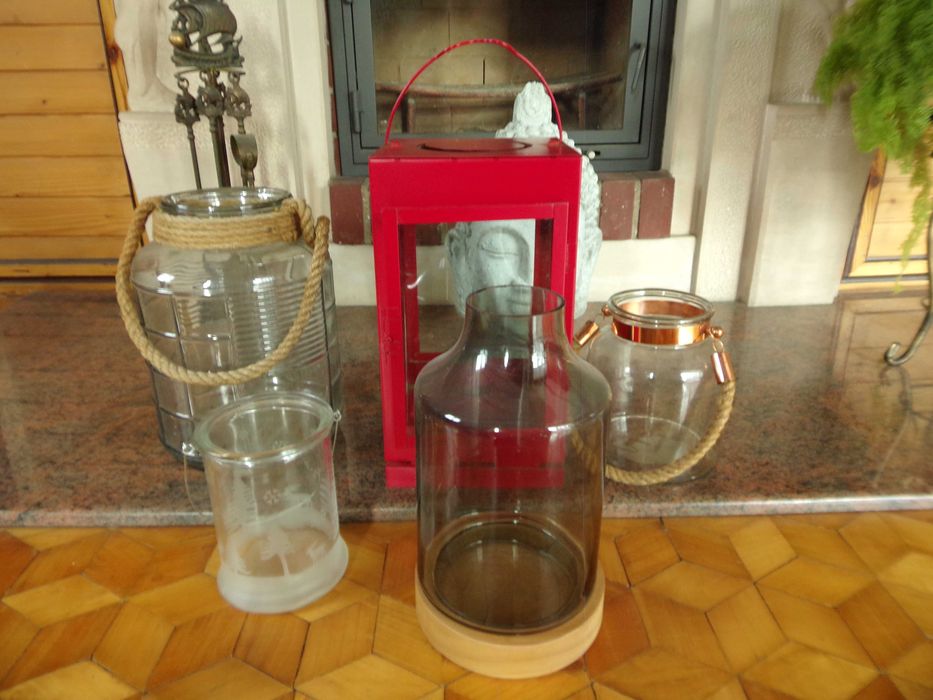 XXL Duża Latarnia lampion szklana Jysk Home You Świecznik Słój Ikea