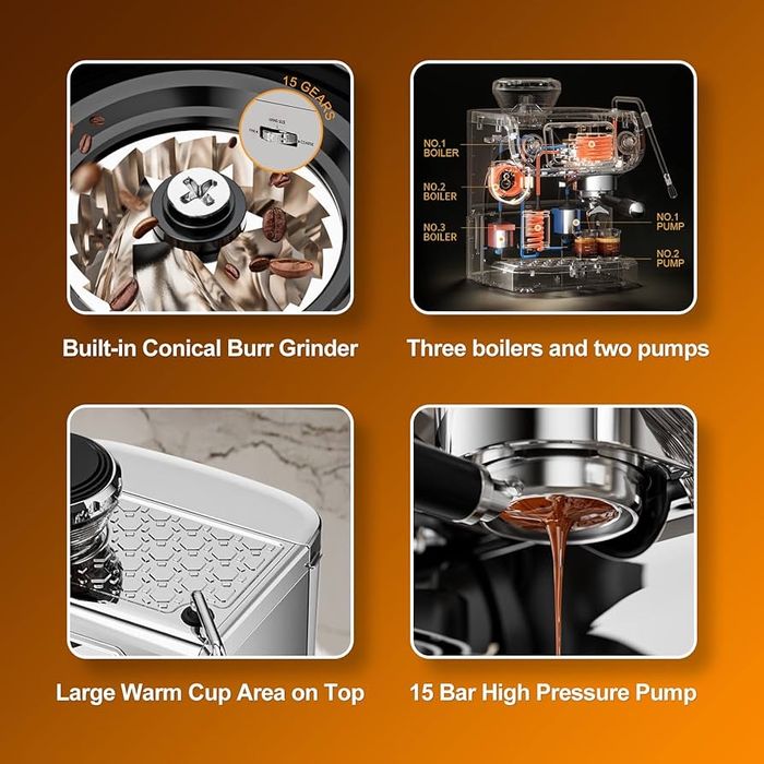 Mcilpoog Ekspres do espresso ze spieniaczem do mleka