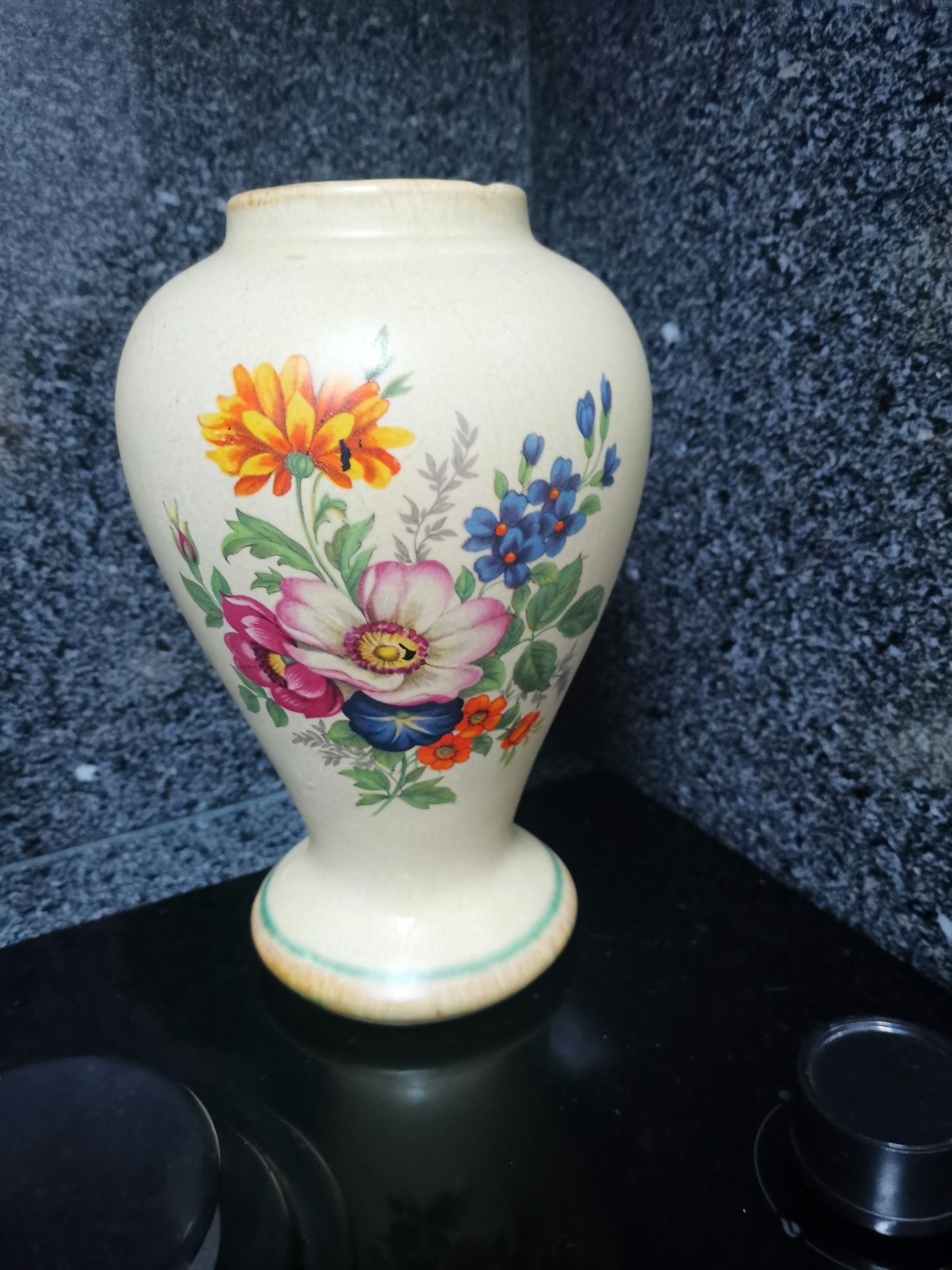 Jarra 21cm com decoração de flores